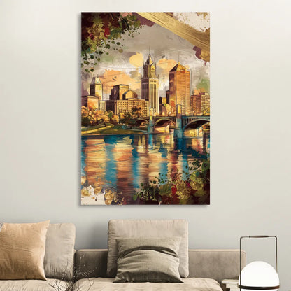 Columbus Historic Landmarks Sitting Room - Canvas Wall Art