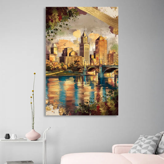Columbus Historic Landmarks Living Room - Canvas Wall Art