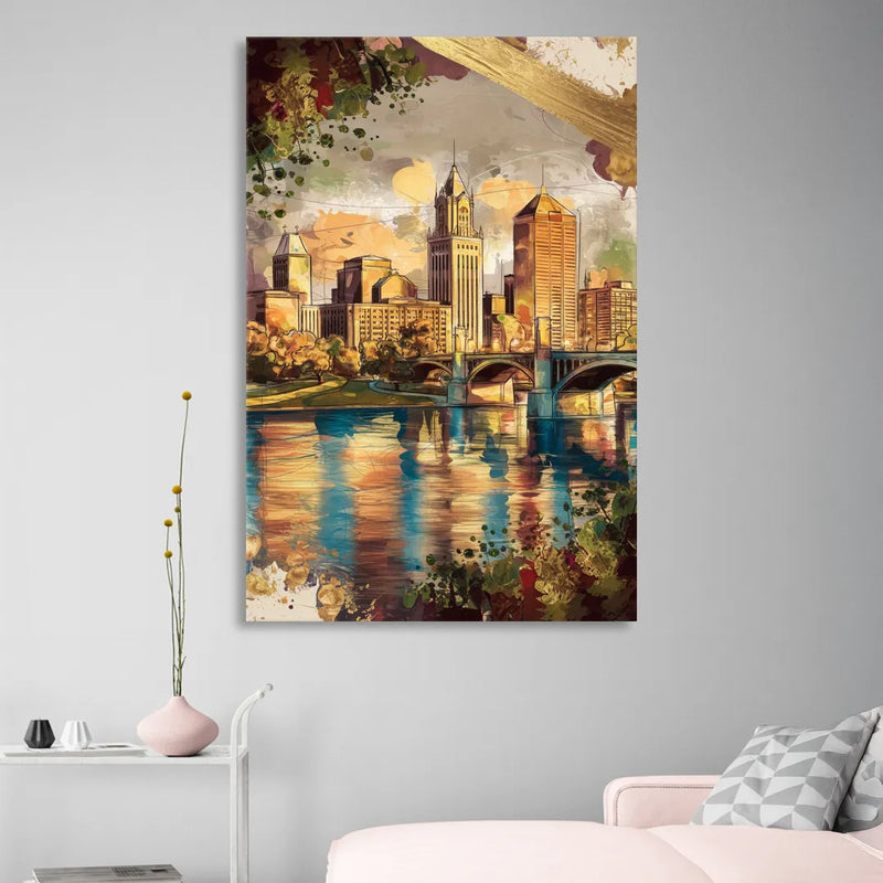 Columbus Historic Landmarks Living Room - Canvas Wall Art