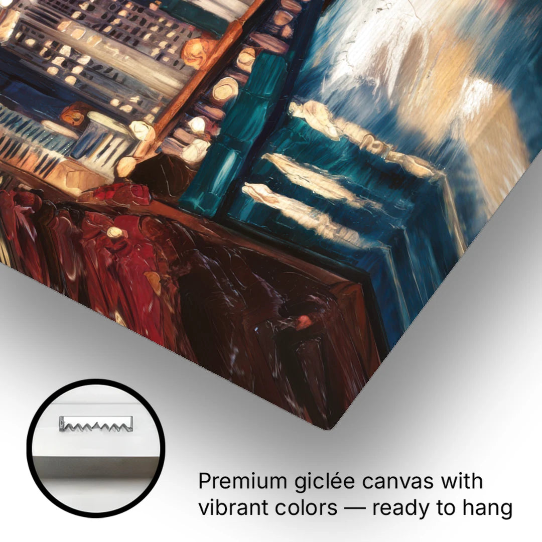 Columbus Nighttime Skyline - Canvas Wall Art - Gallery Wrap Corner