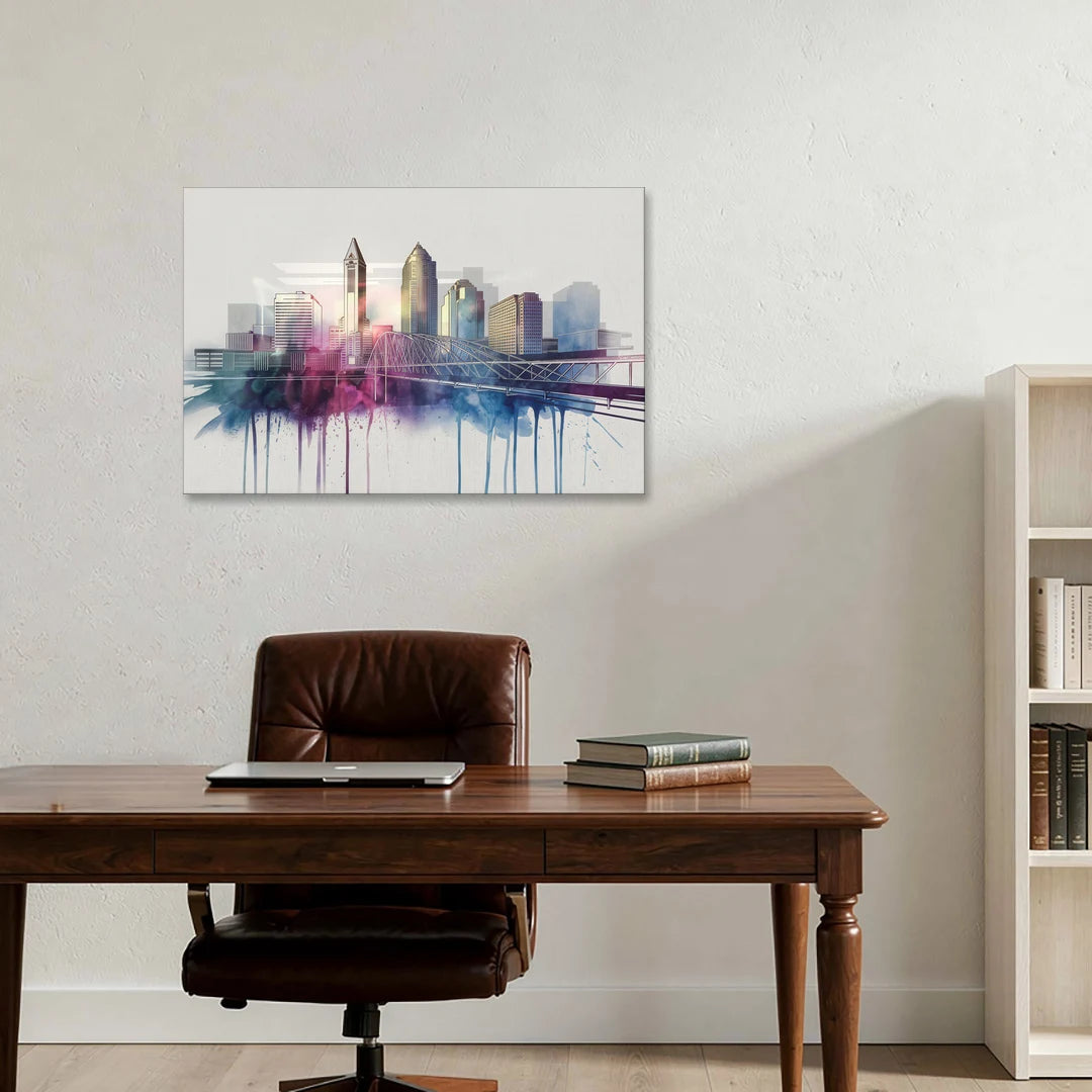 Columbus Ohio Skyline - Canvas Wall Art - Office - 36x24