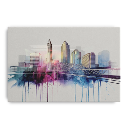 Columbus Ohio Skyline Front - Canvas Wall Art