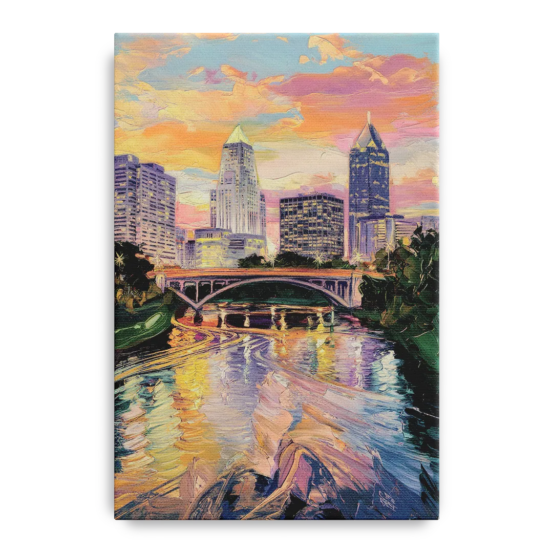 Columbus Scioto River View Front - Canvas Wall Art