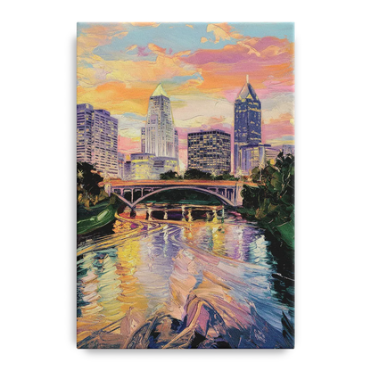 Columbus Scioto River View Front - Canvas Wall Art