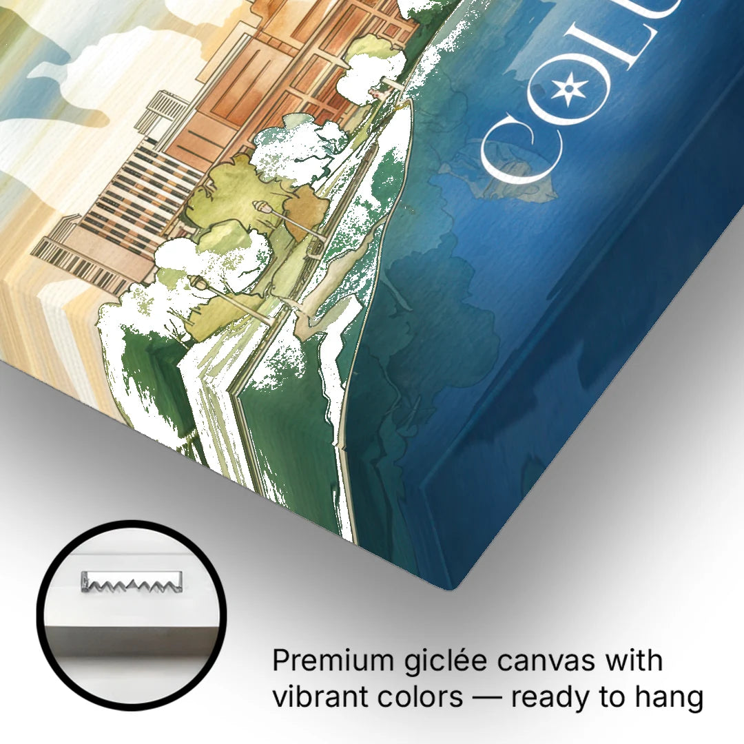Columbus Urban Charm - Canvas Wall Art - Gallery Wrap Corner