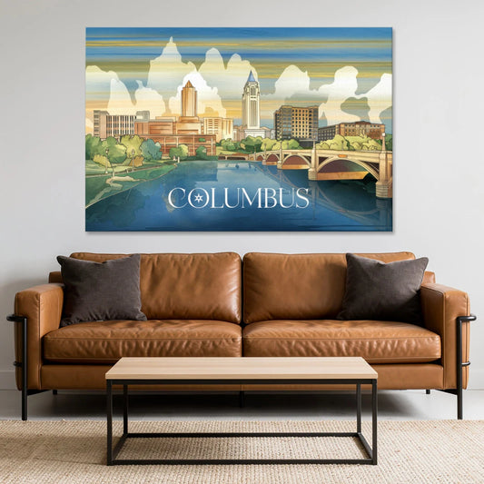 Columbus Urban Charm - Canvas Wall Art - Sofa - 60x40