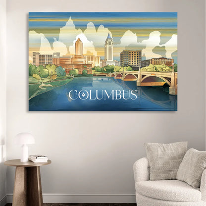 Columbus Urban Charm Sitting Room - Canvas Wall Art