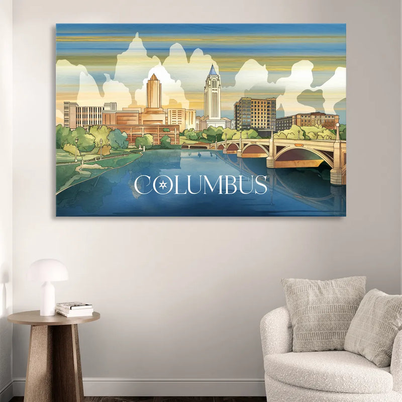 Columbus Urban Charm Sitting Room - Canvas Wall Art