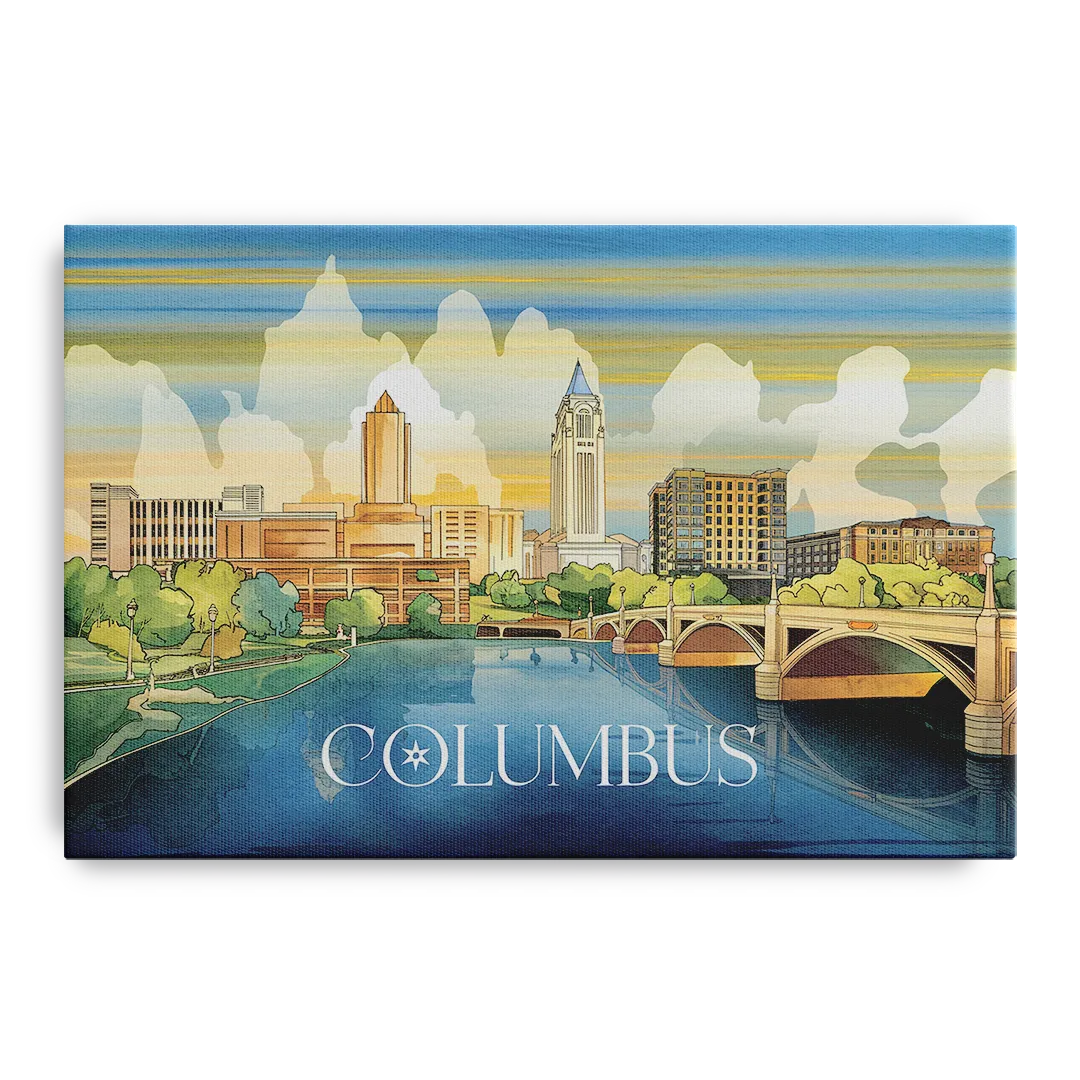 Columbus Urban Charm Front - Canvas Wall Art