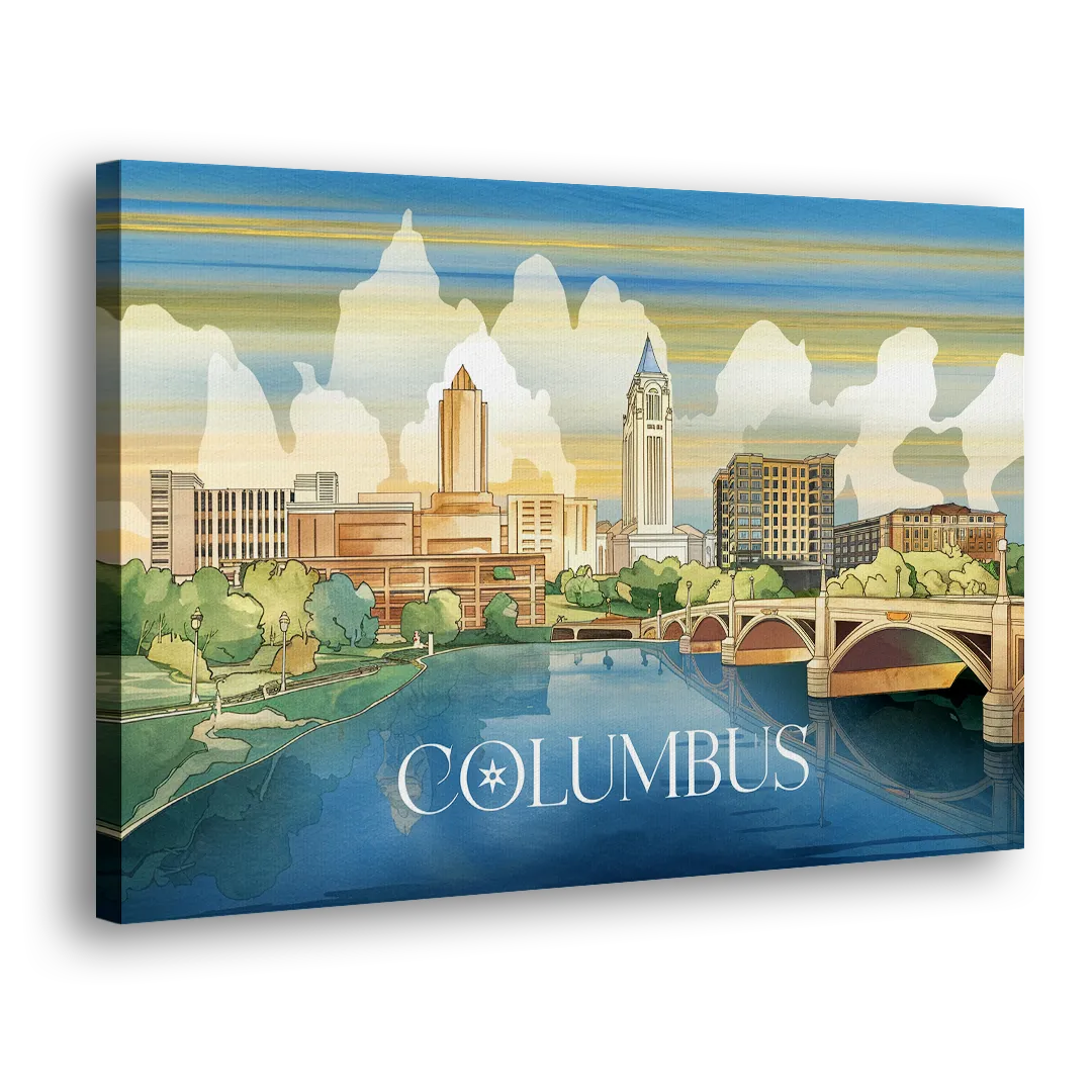 Columbus Urban Charm Side - Canvas Wall Art