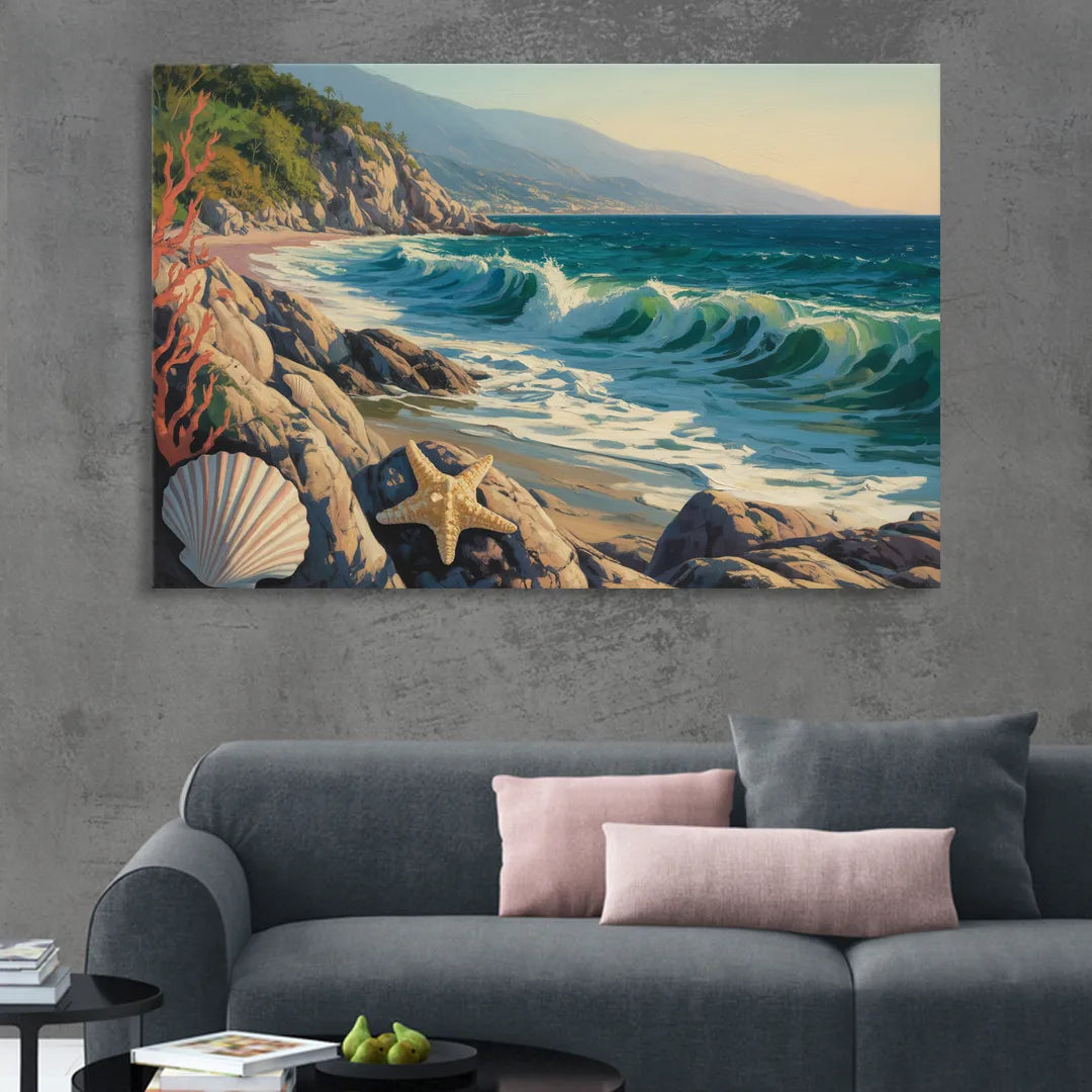 Conchas Chinas Coastline Sitting Room - Canvas Wall Art