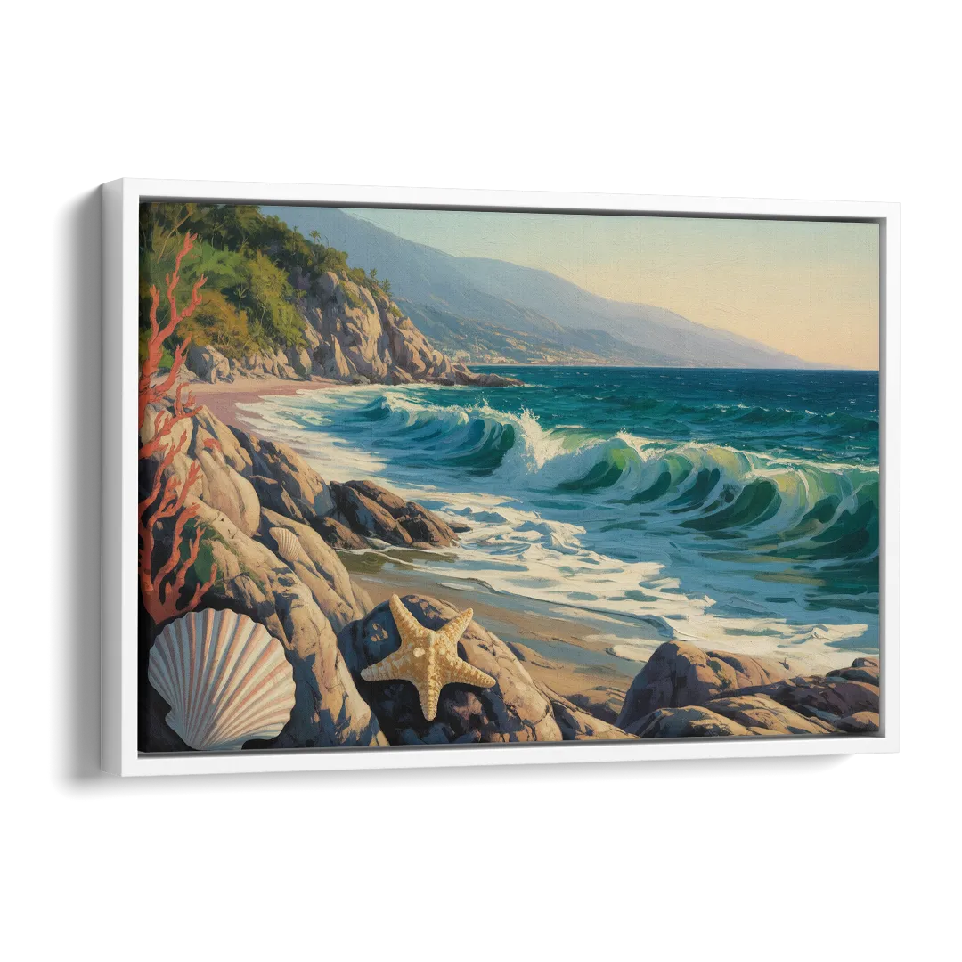 Conchas Chinas Coastline Side - White Canvas Wall Art