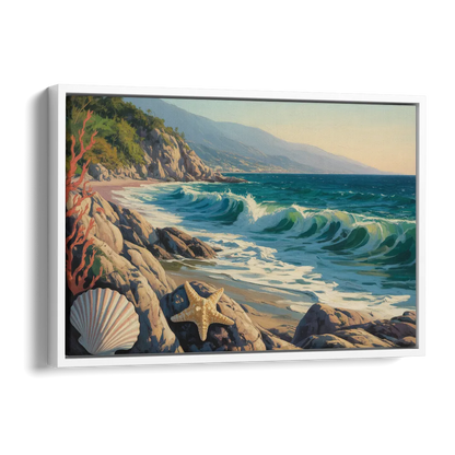 Conchas Chinas Coastline Side - White Canvas Wall Art