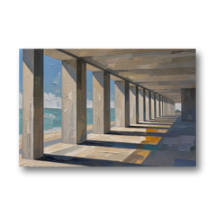 Conference Room Wall Art of a Seaside Colonnade - Canvas Wall Art - Front
