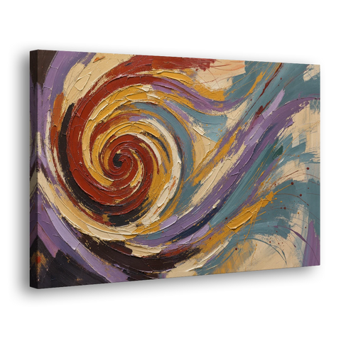 Contemporary Abstract Crimson Vortex - Canvas Wall Art - Side