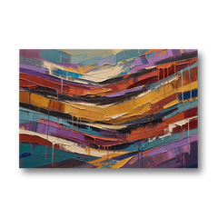 Contemporary Abstract Painting of Canyon Strata - Canvas Wall Art - Front
