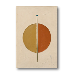Contemporary Geometric Painting of a Divided Circle - Canvas Wall Art - Front