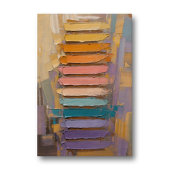 Contemporary Pastel Knife Ladder - Canvas Wall Art - Front
