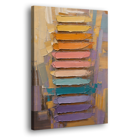 Contemporary Pastel Knife Ladder - Canvas Wall Art - Side