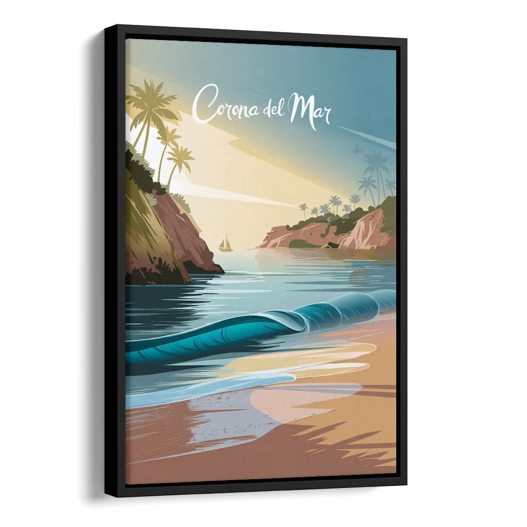 Corona Beach Vibes Side - Black Canvas Wall Art