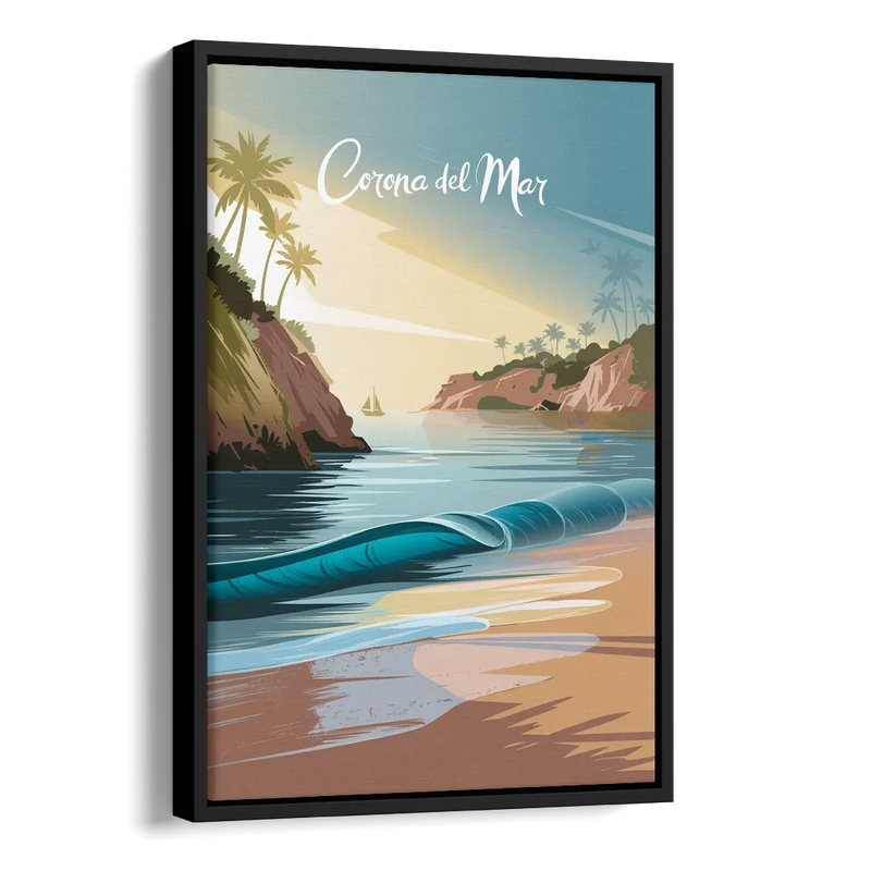 Corona Beach Vibes Side - Black Canvas Wall Art