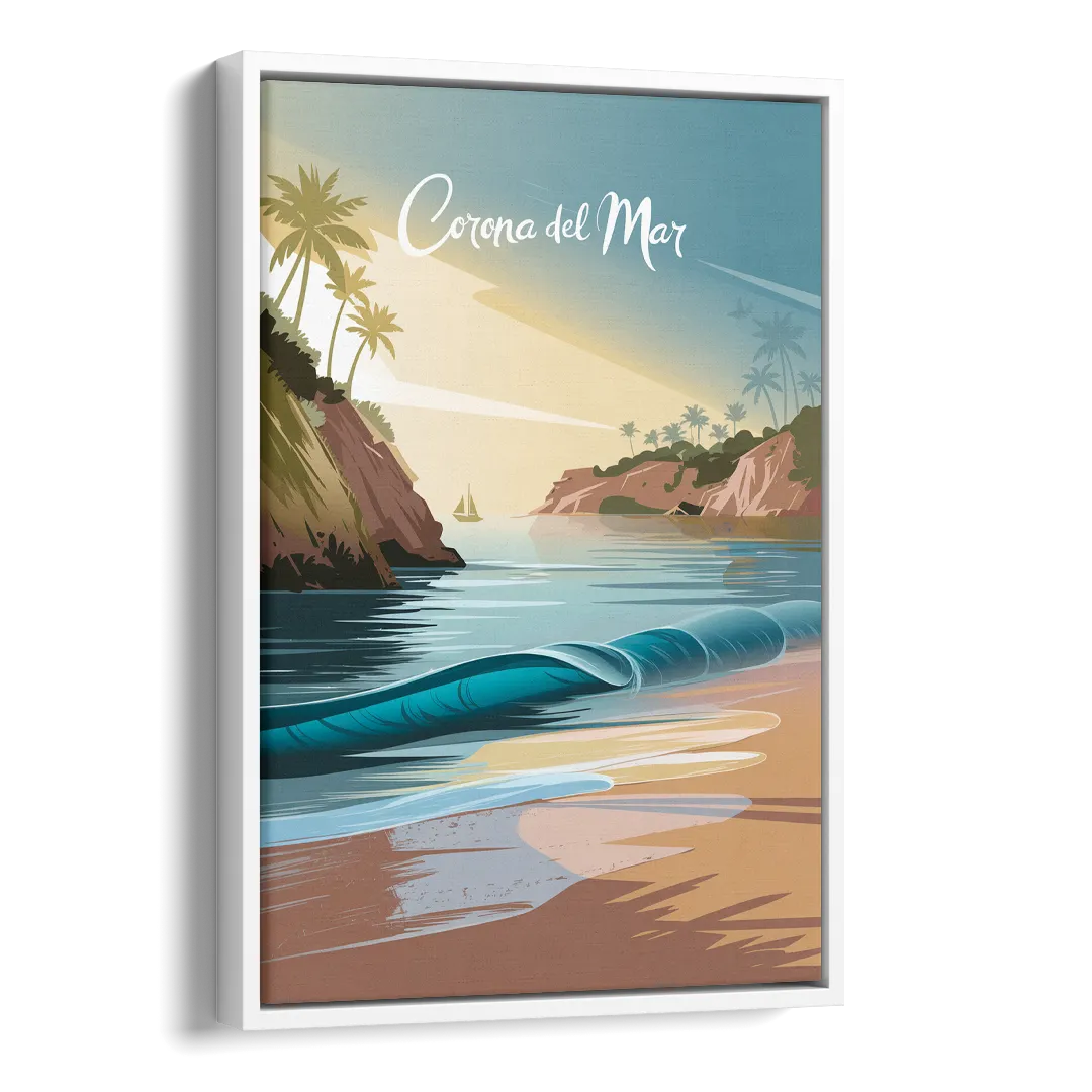 Corona Beach Vibes Side - White Canvas Wall Art