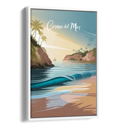 Corona Beach Vibes Side - White Canvas Wall Art