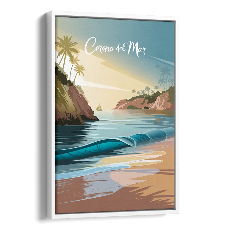 Corona Beach Vibes Side - White Canvas Wall Art