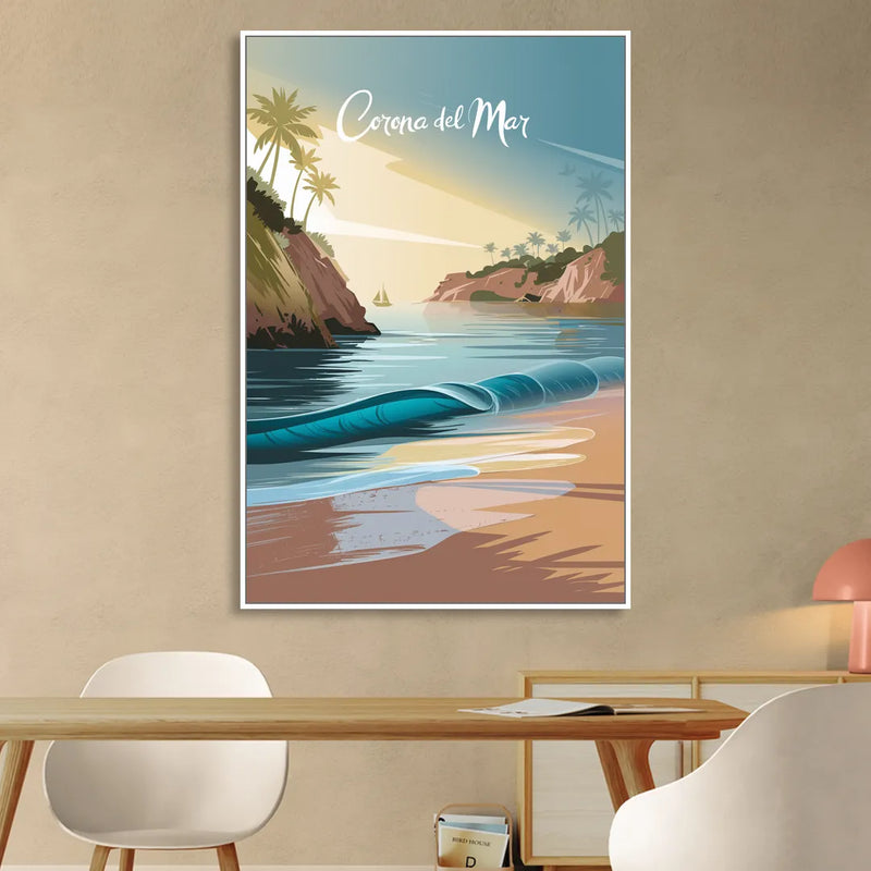 Corona Beach Vibes Living Room - White Canvas Wall Art
