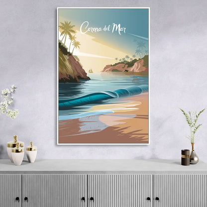 Corona Beach Vibes Sitting Room - White Canvas Wall Art