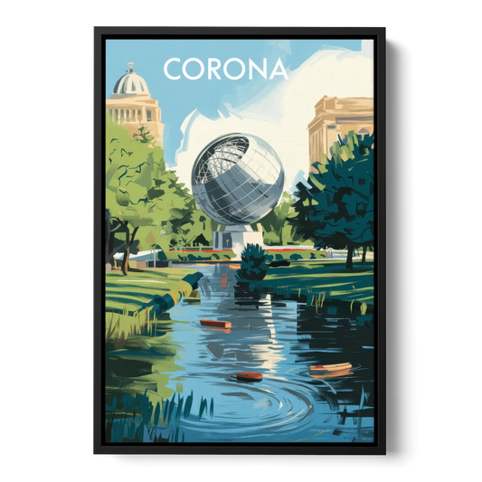 Corona Historic Landmarks - Black Framed Canvas Wall Art - Front