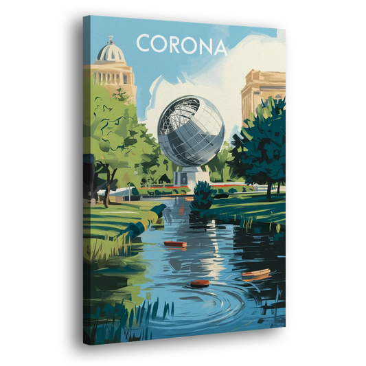 Corona Historic Landmarks Side - Canvas Wall Art