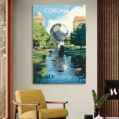 Corona Historic Landmarks Sitting Room - Canvas Wall Art