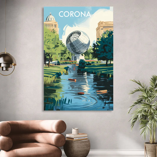 Corona Historic Landmarks Living Room - Canvas Wall Art