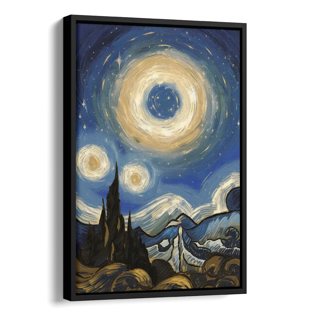 Corona Nightscape Glow Side - Black Canvas Wall Art