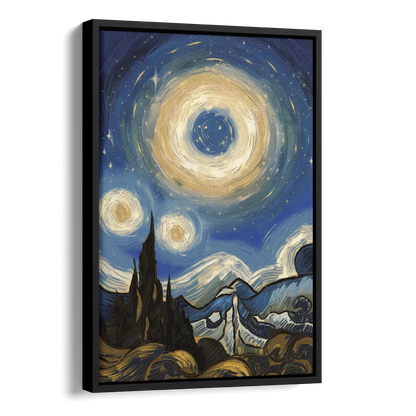 Corona Nightscape Glow Side - Black Canvas Wall Art