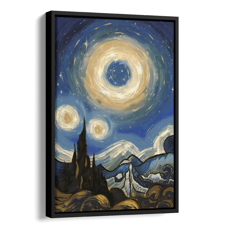 Corona Nightscape Glow Side - Black Canvas Wall Art