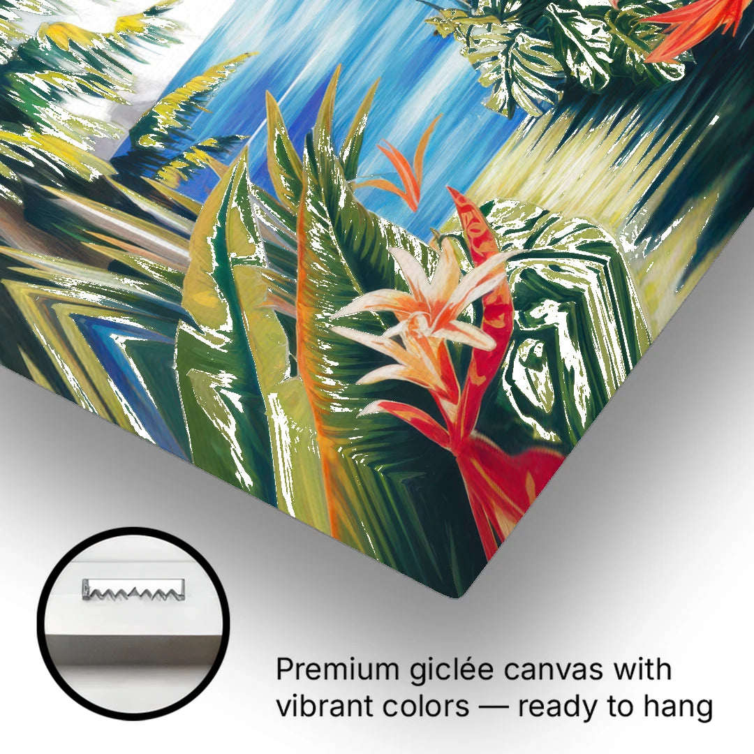 Corona Palm Tree Paradise - Canvas Wall Art - Gallery Wrap Corner