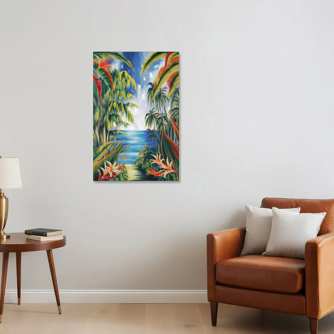 Corona Palm Tree Paradise - Canvas Wall Art - Sofa - 24x36