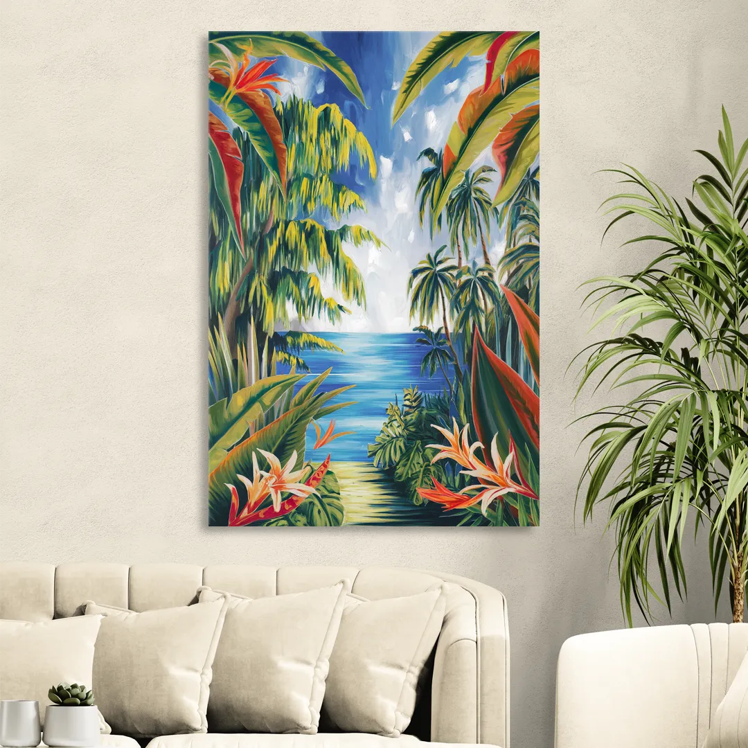 Corona Palm Tree Paradise Sitting Room - Canvas Wall Art