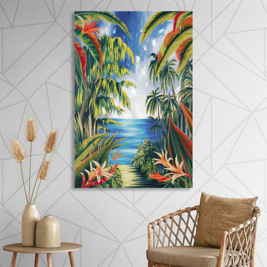 Corona Palm Tree Paradise Living Room - Canvas Wall Art