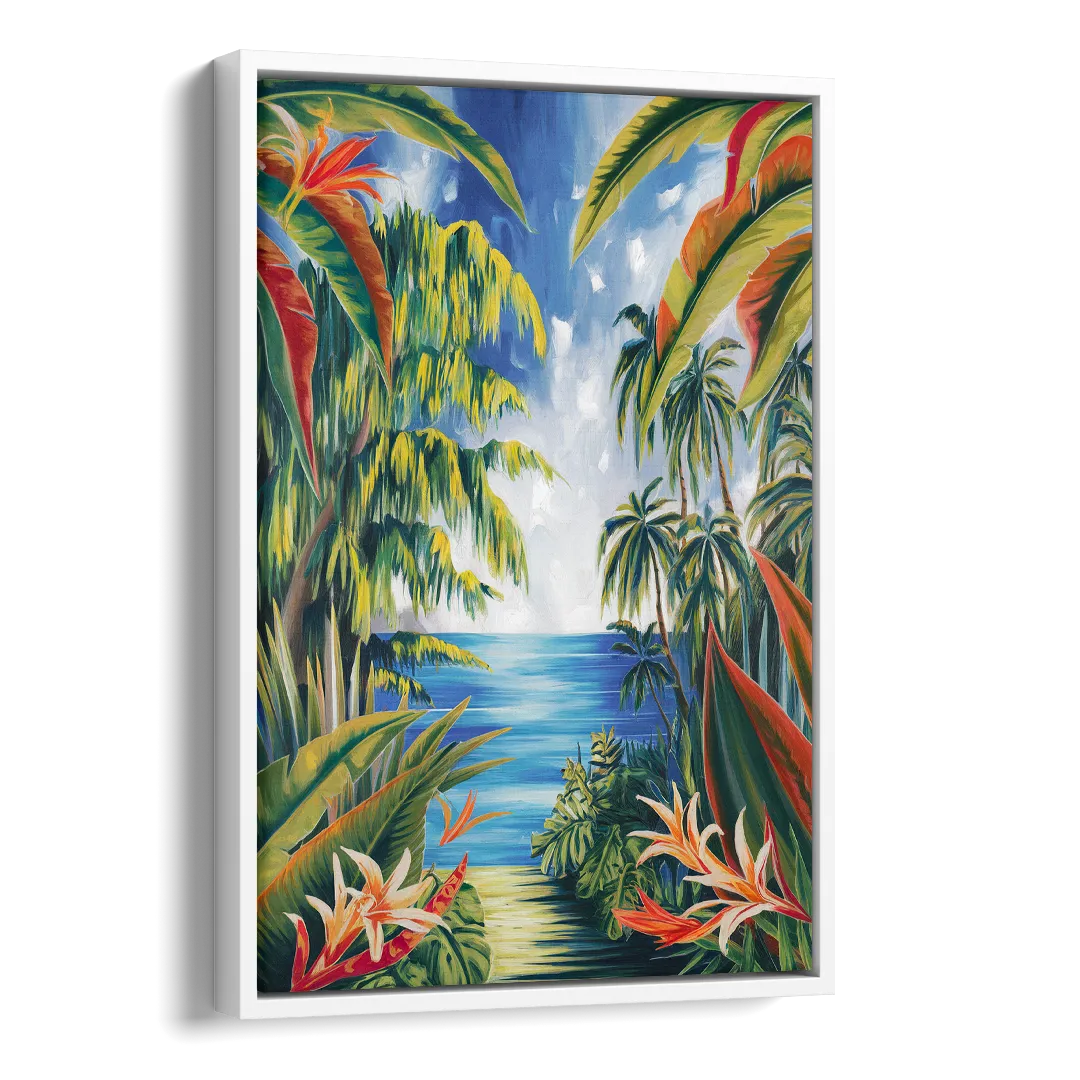 Corona Palm Tree Paradise Side - White Canvas Wall Art