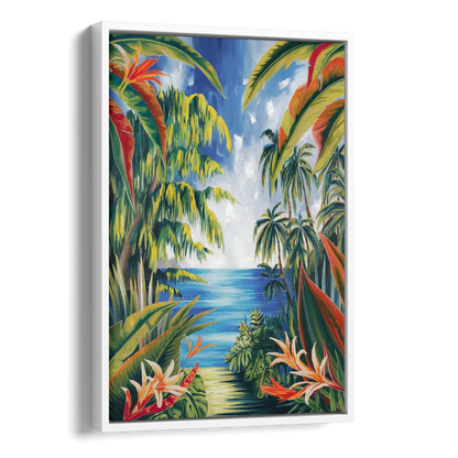 Corona Palm Tree Paradise Side - White Canvas Wall Art