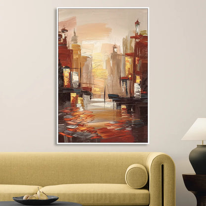 Corona Serene Landscape Living Room - White Canvas Wall Art