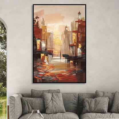 Corona Serene Landscape Living Room - Black Canvas Wall Art