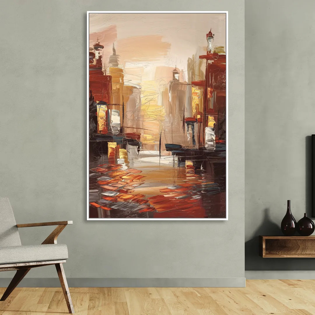 Corona Serene Landscape Sitting Room - White Canvas Wall Art