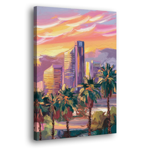 Corona Skyline Sunset - Canvas Wall Art - Side