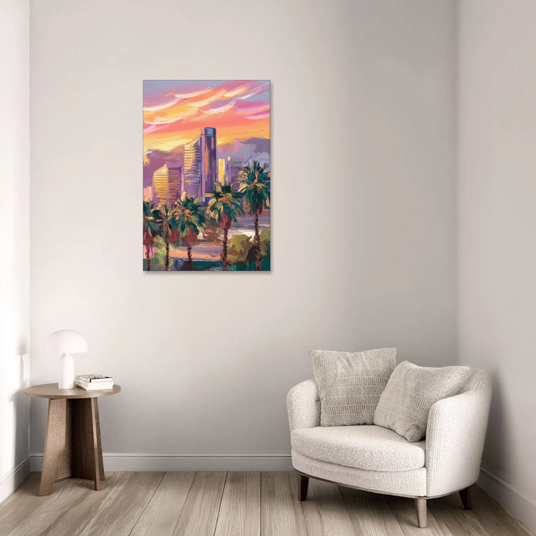 Corona Skyline Sunset - Canvas Wall Art - Sofa - 24x36