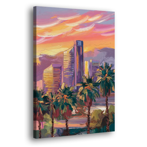 Corona Skyline Sunset - Canvas Wall Art
