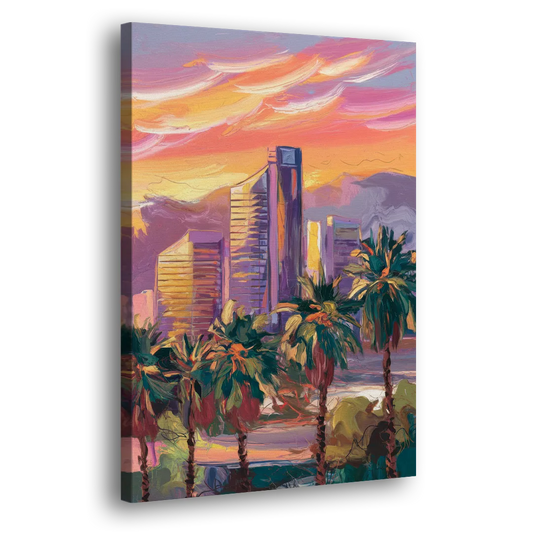 Corona Skyline Sunset Side - Canvas Wall Art